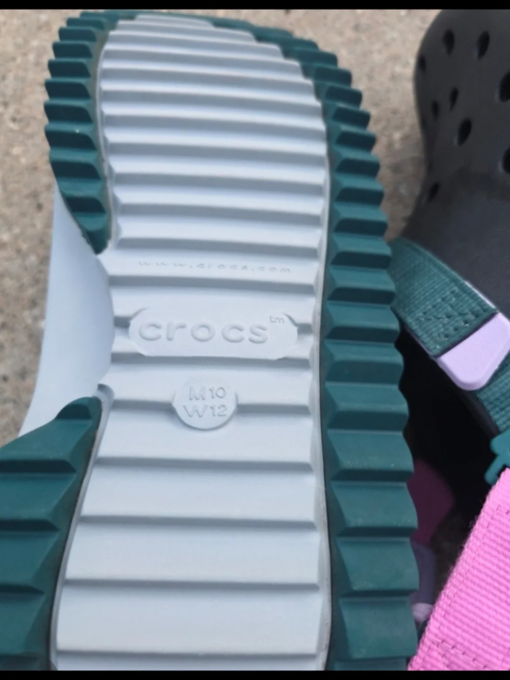 CROCS Hiker Clogs  Sandals with Teal and Pink Straps Women 12 /men 10